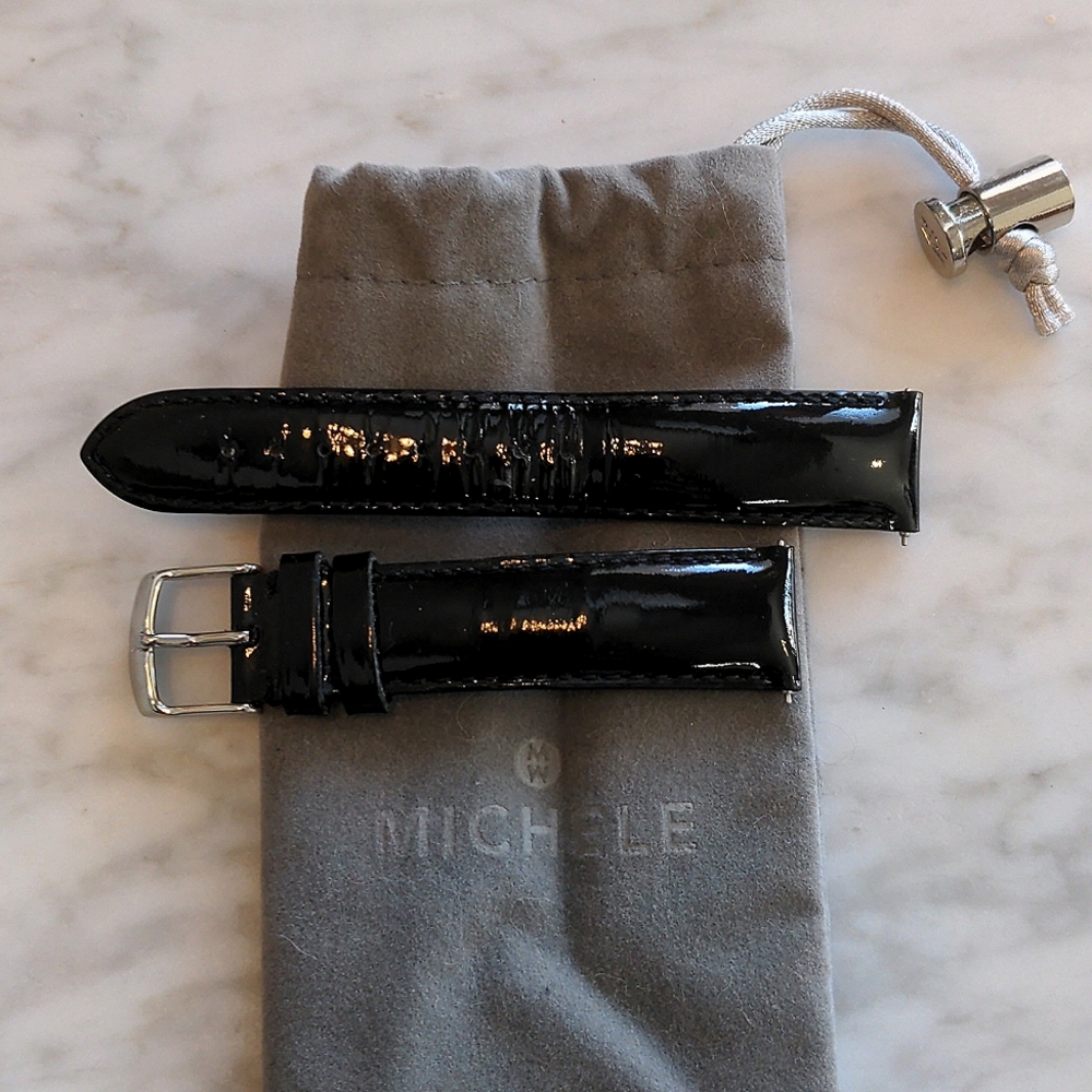 Michele patent leather watch band